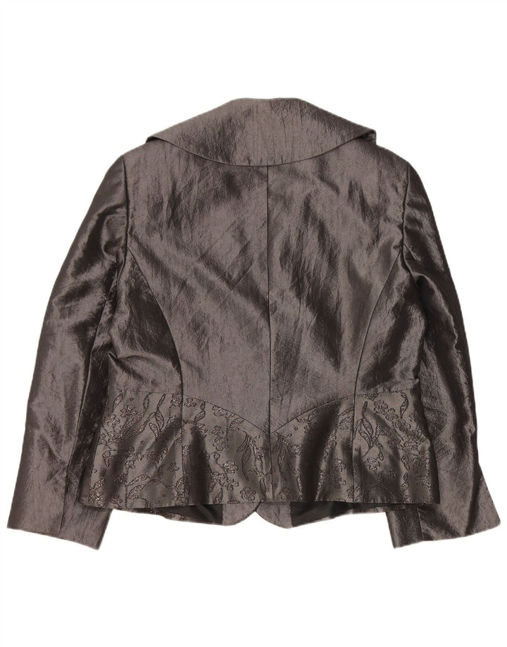 JOHN BENTLEY Γυναικεία ζακέτα τοπ UK 14 Large Grey Floral Polyester