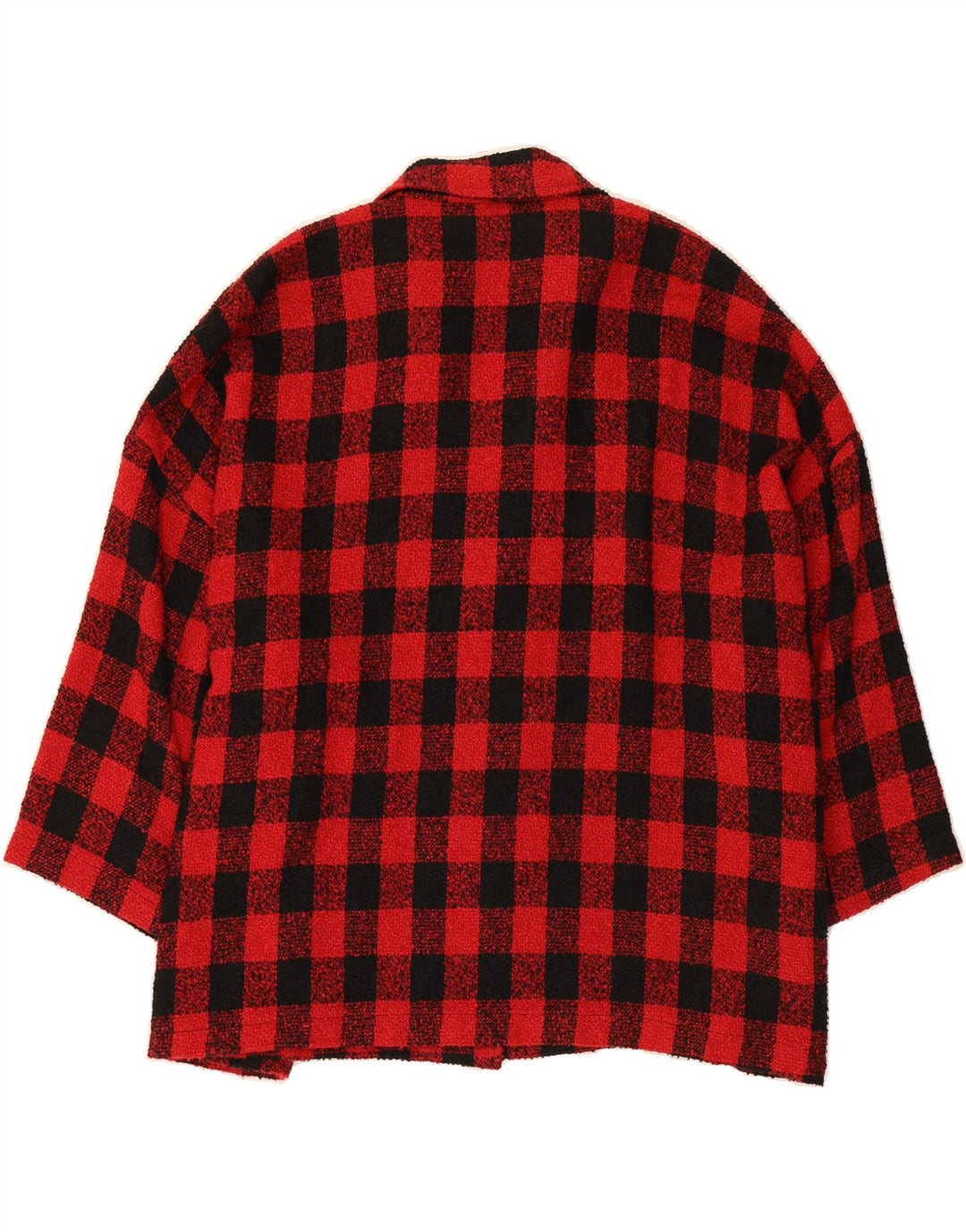 MARC ABBAS Womens 3/4 Sleeve Bomber Jacket One Size Red Gingham Polyester Vintage Marc Abbas and Second-Hand Marc Abbas from Messina Hembry 