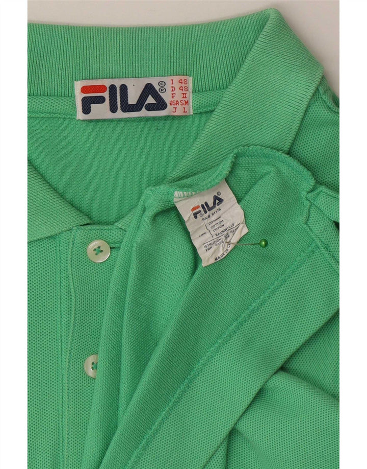 Fila Ανδρικό Πόλο Πουκάμισο IT 48 Μεσαίο Πράσινο Βαμβακερό