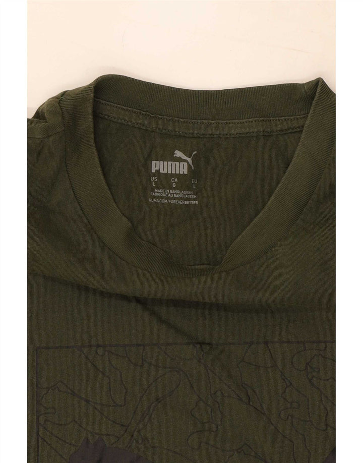 Ανδρικό γραφικό μπλουζάκι Puma Top Large Khaki