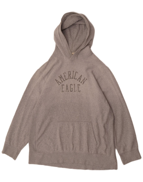 Γκρι βαμβακερό ανδρικό γραφικό κουκούλα American Eagle 2XL