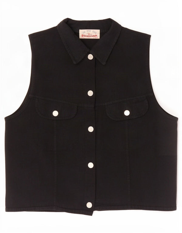 NEW LOOK Γυναικείο Τζιν Gilet UK 14 Μεσαίο Μαύρο Βαμβακερό