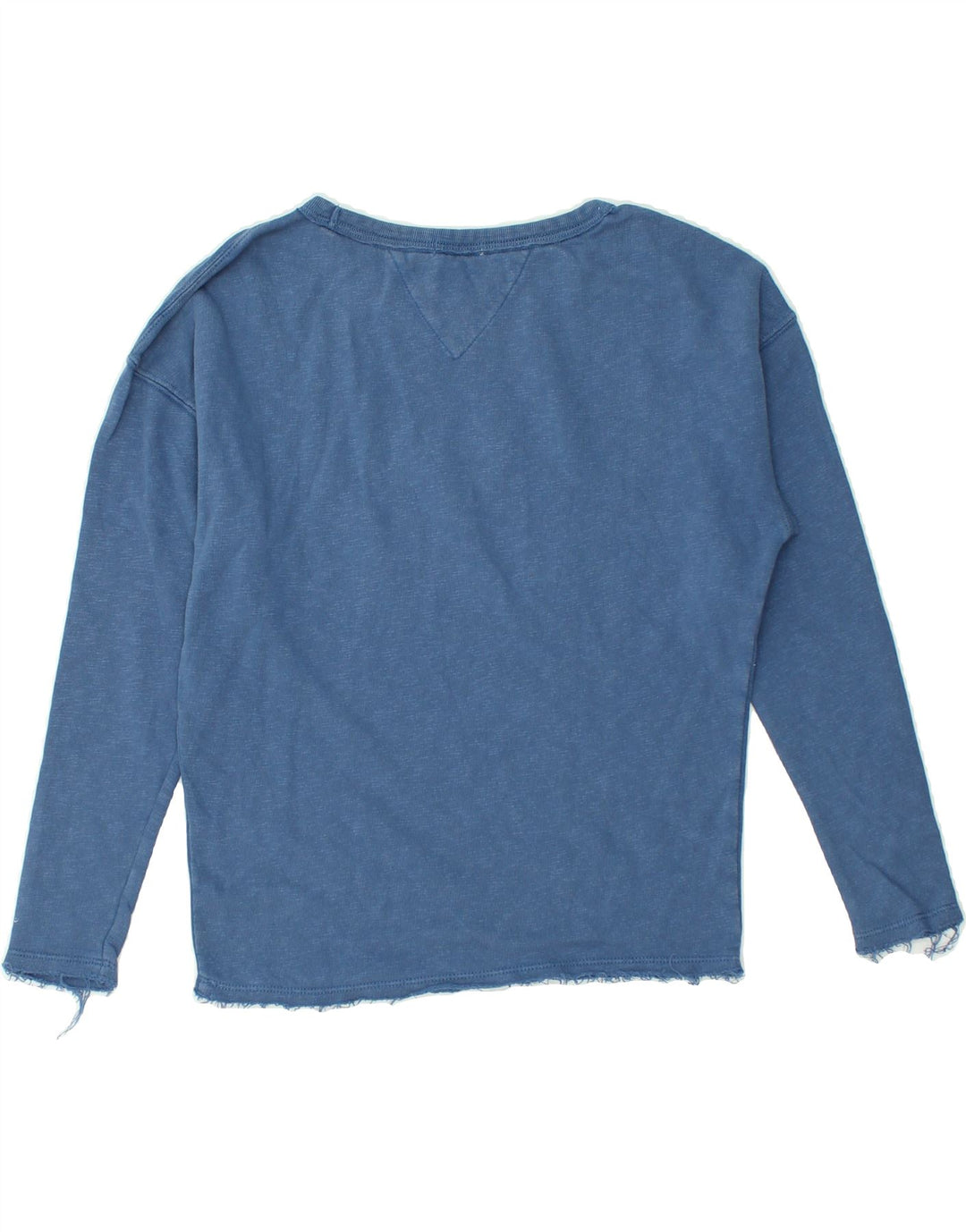 TOMMY HILFIGER Womens Graphic Top Long Sleeve UK 6 XS Blue Cotton | Vintage Tommy Hilfiger | Thrift | Second-Hand Tommy Hilfiger | Used Clothing | Messina Hembry 