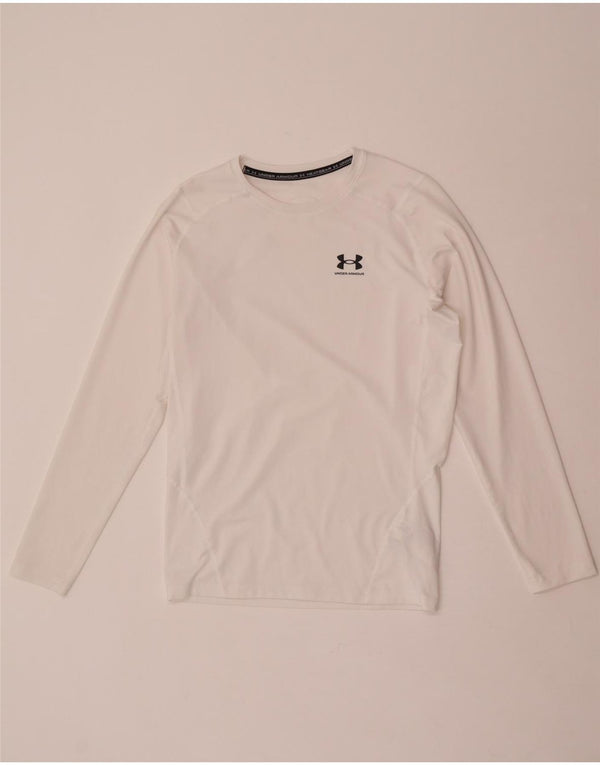 Under Armour Mens Heat Gear Top μακριά μανίκια XL Λευκός πολυεστέρας