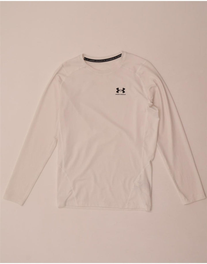 Under Armour Mens Heat Gear Top μακριά μανίκια XL Λευκός πολυεστέρας