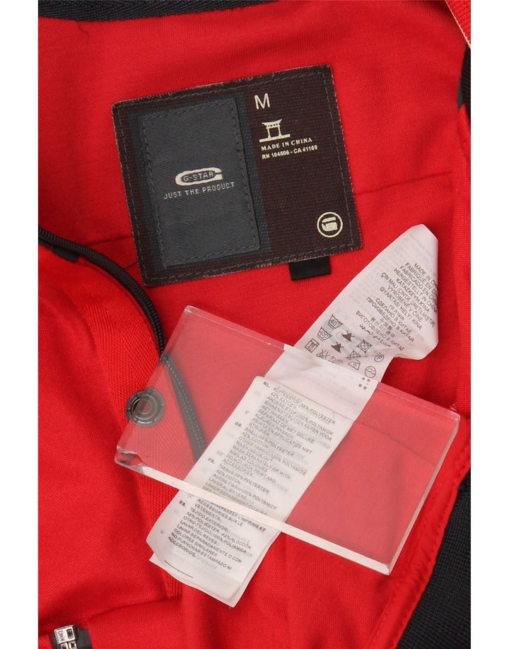 G-STAR Ανδρική φόρμα αθλητικής φόρμας με γραφικό τζάκετ με μεσαίο κόκκινο χρώμα πολυεστέρα