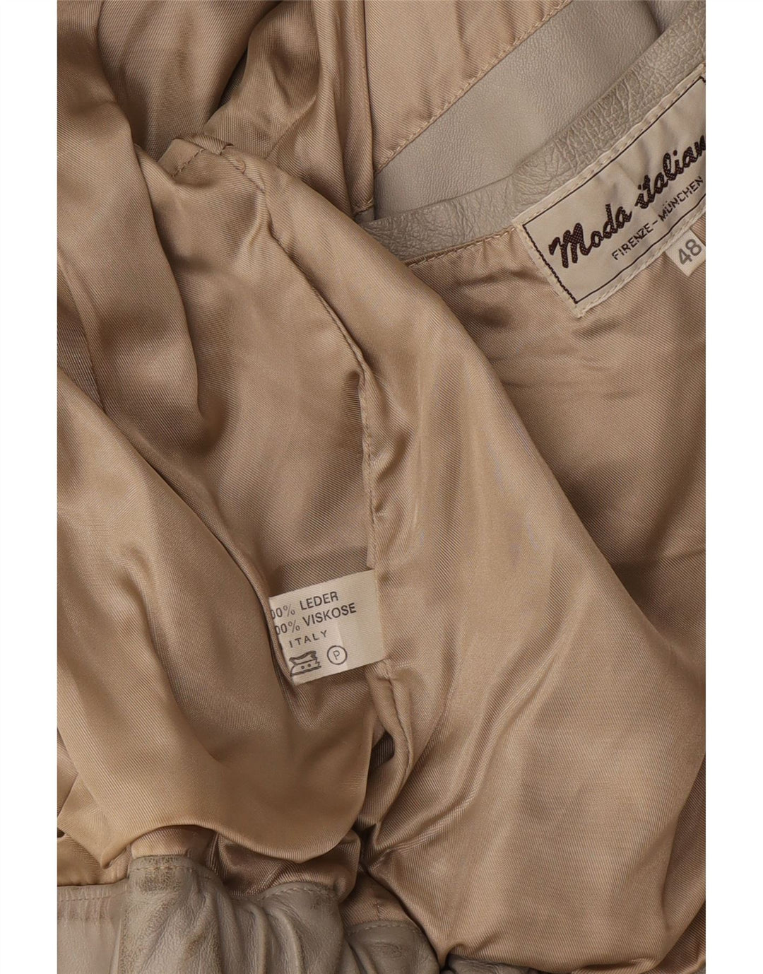 Ανδρικό Δερμάτινο Μπουφάν Moda Italiana IT 48 Medium Beige Leather