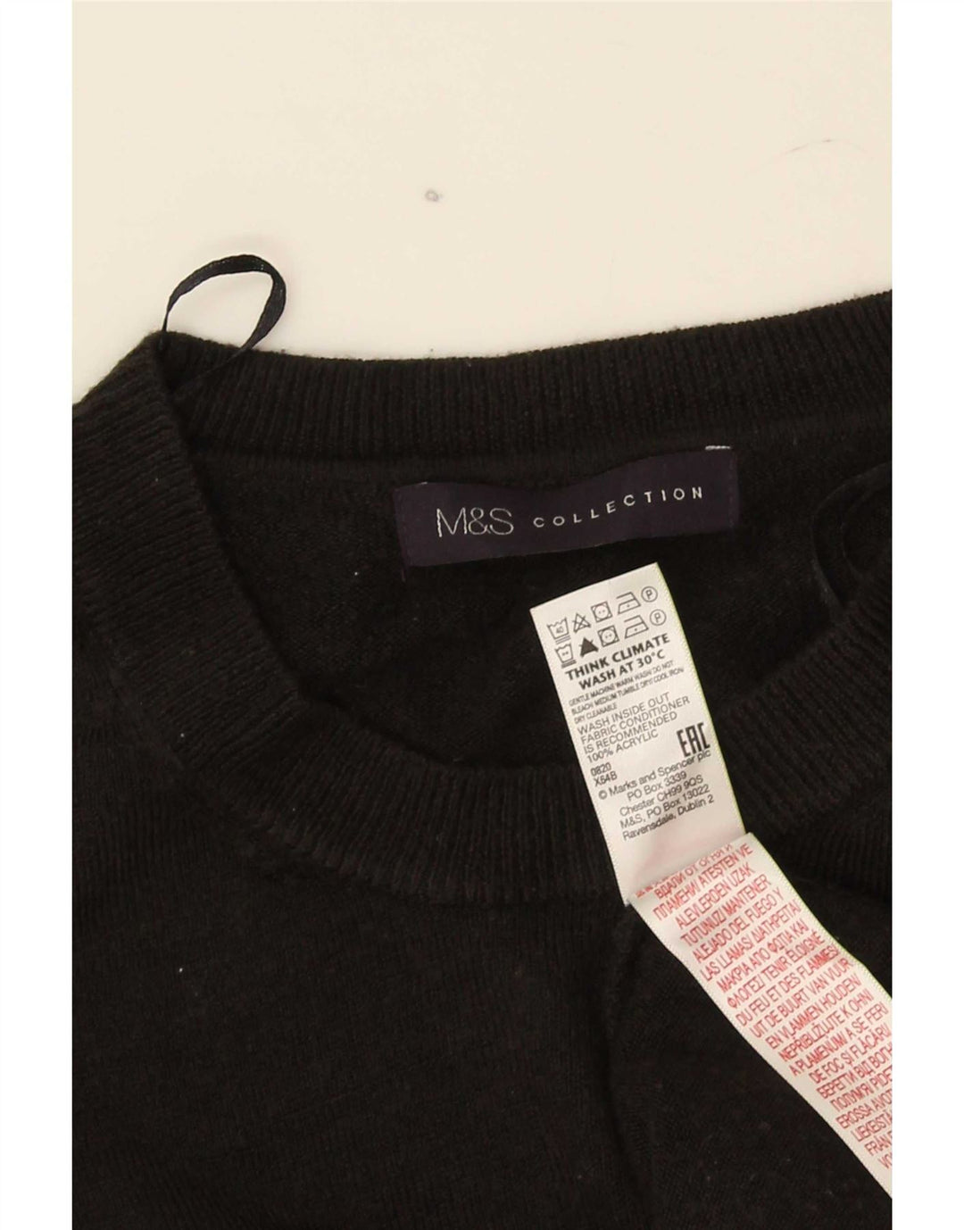 Marks & Spencer Γυναικείο πουλόβερ με λαιμόκοψη UK 16 Large Μαύρο