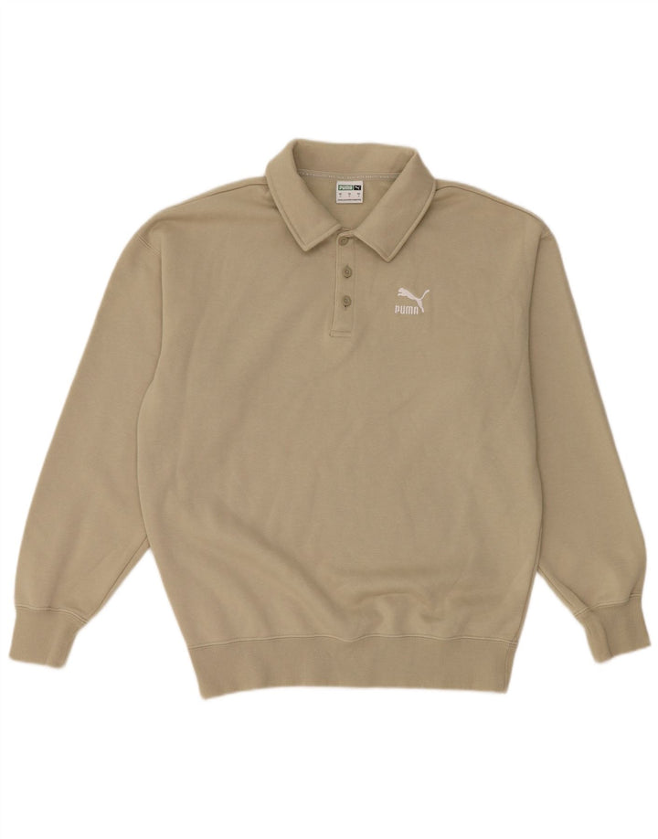 Puma Ανδρικό φούτερ Polo με λαιμόκοψη Jumper Μικρό πράσινο βαμβακερό