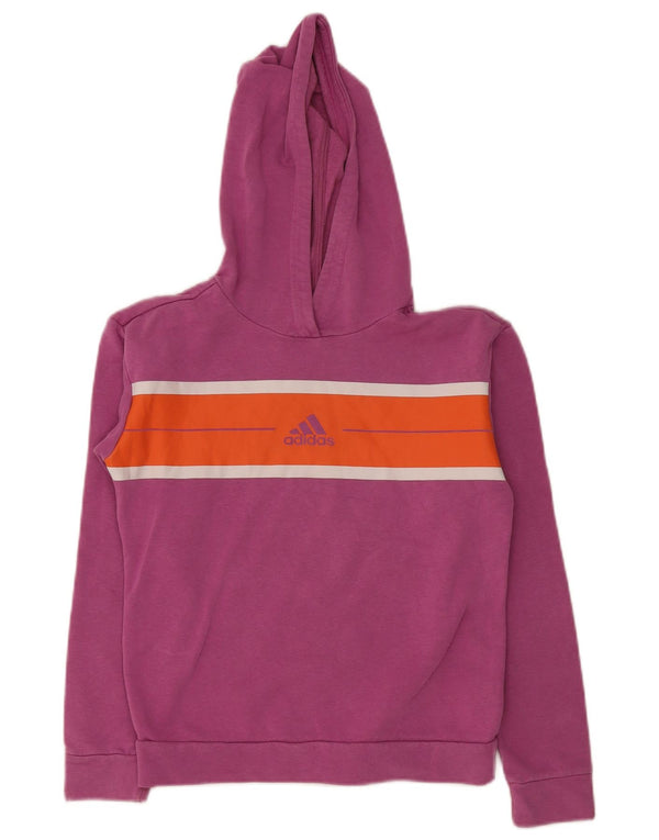 Adidas Regular Fit Hoodie Jumper 11-12 ετών Pink Colourblock Βαμβακερό