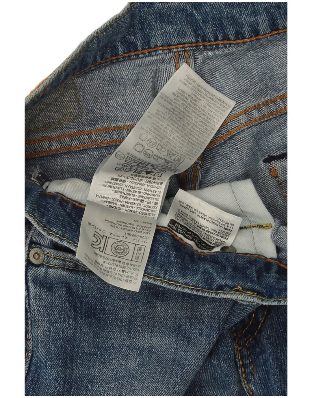 Levi's Mens 511 Slim Jeans W28 L32 Blue Cotton