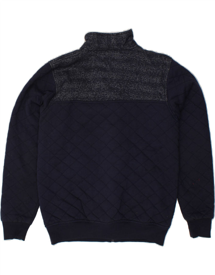 JACK & JONES Boys Bomber Jacket 15-16 Years Large Navy Blue Argyle/Diamond Vintage Jack & Jones and Second-Hand Jack & Jones from Messina Hembry 