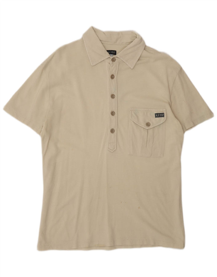 Armani Jeans Ανδρικό Πόλο Μπλουζάκι Medium Off White