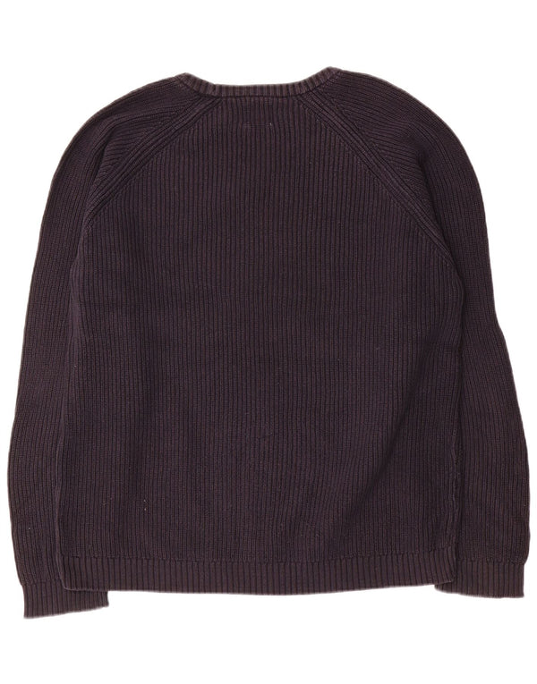 Zara Mens Crew Neck Jumper πουλόβερ XL Navy Blue Cotton