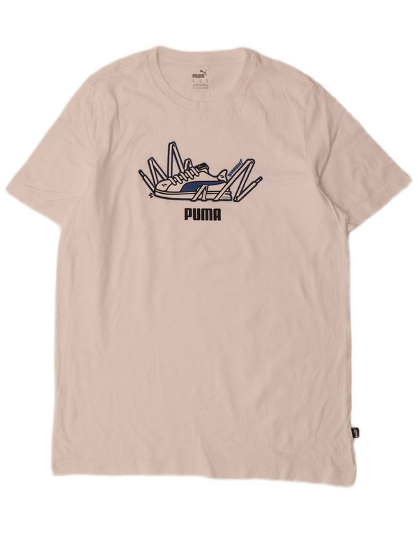 Ανδρικό γραφικό μπλουζάκι Puma Top Medium White