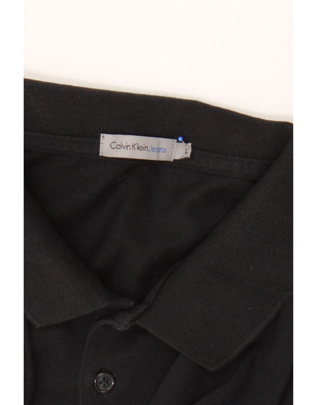 Calvin Klein Jeans Ανδρικό Πόλο Μπλουζάκι μεγάλο μαύρο