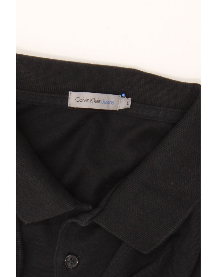 Calvin Klein Jeans Ανδρικό Πόλο Μπλουζάκι μεγάλο μαύρο