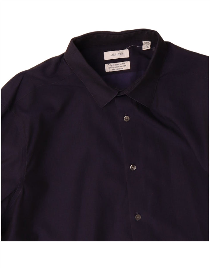 CALVIN KLEIN JEANS Ανδρικό πουκάμισο Slim Fit Μέγεθος 17 XL Navy Blue βαμβακερό