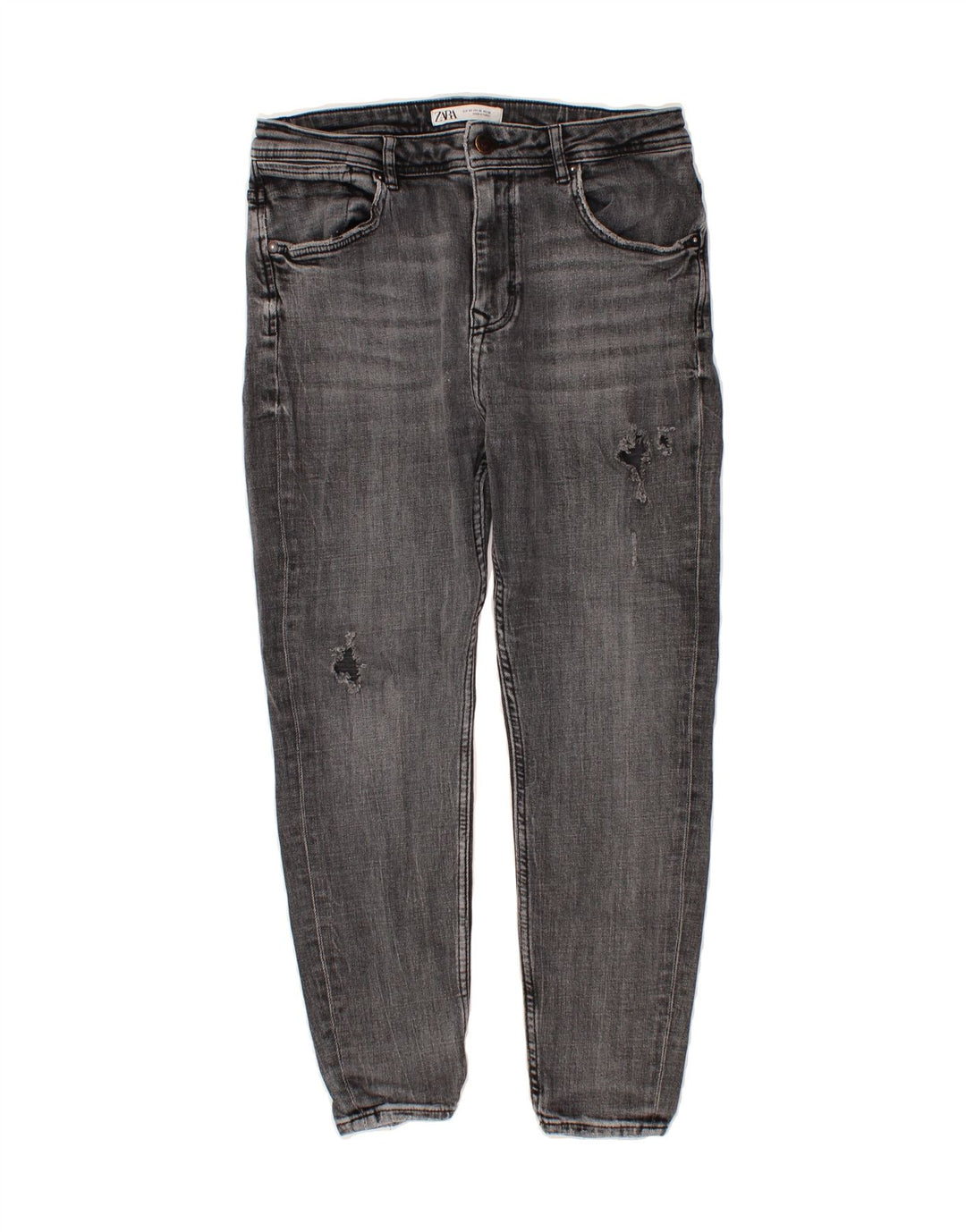 ZARA Womens Distressed Slim Jeans EU 42 Large W32 L25 Grey Vintage Zara and Second-Hand Zara from Messina Hembry 