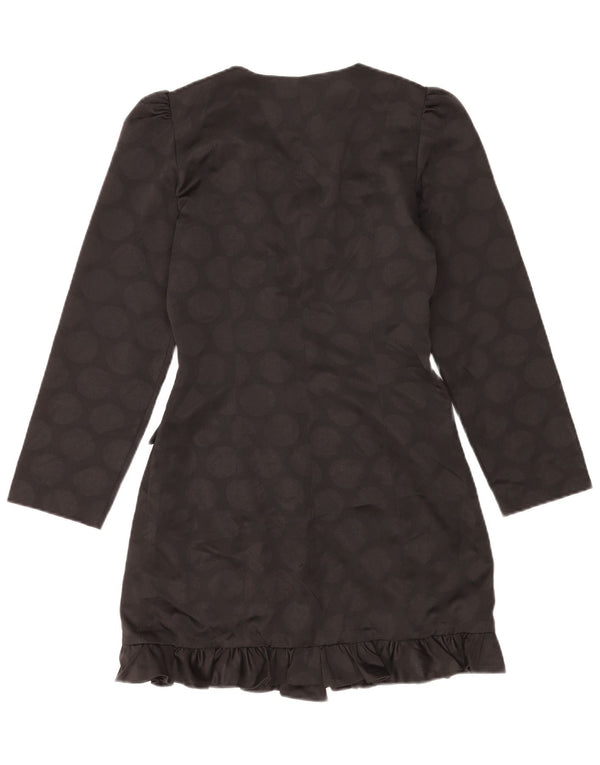 Zara Γυναικείο Μπλέιζερ Διπλό Μπουφάν UK 10 Small Black Geometric