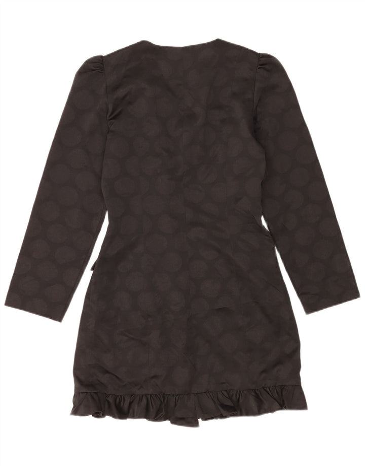 Zara Γυναικείο Μπλέιζερ Διπλό Μπουφάν UK 10 Small Black Geometric