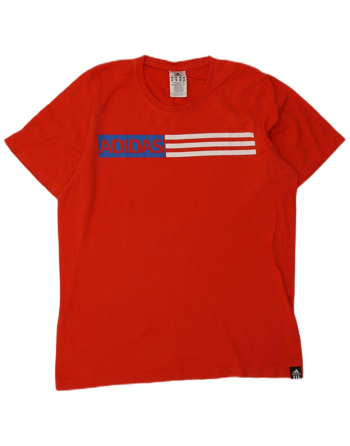 Ανδρικό γραφικό T-Shirt Adidas Top Μεσαίο κόκκινο βαμβακερό
