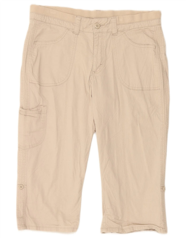 LEE Womens Cargo Bermuda Shorts US 14 XL W36  Beige Cotton