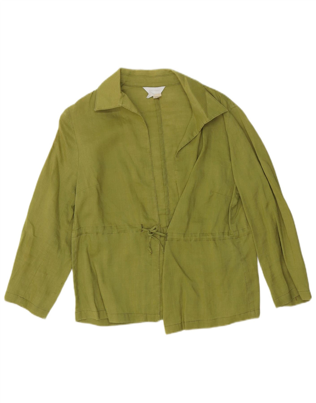 Zara Γυναικείο Σακάκι Μπλέιζερ UK 16 Large Green Ramie