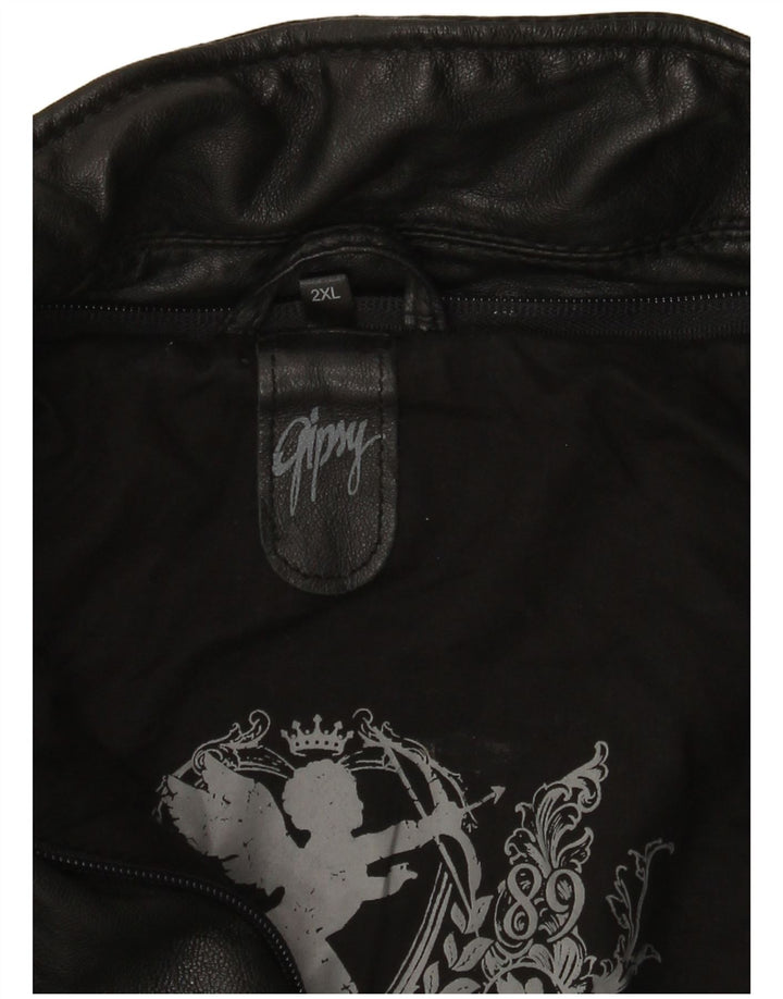 Gipsy Γυναικείο Δερμάτινο Μπουφάν Biker UK 20 2XL Μαύρο