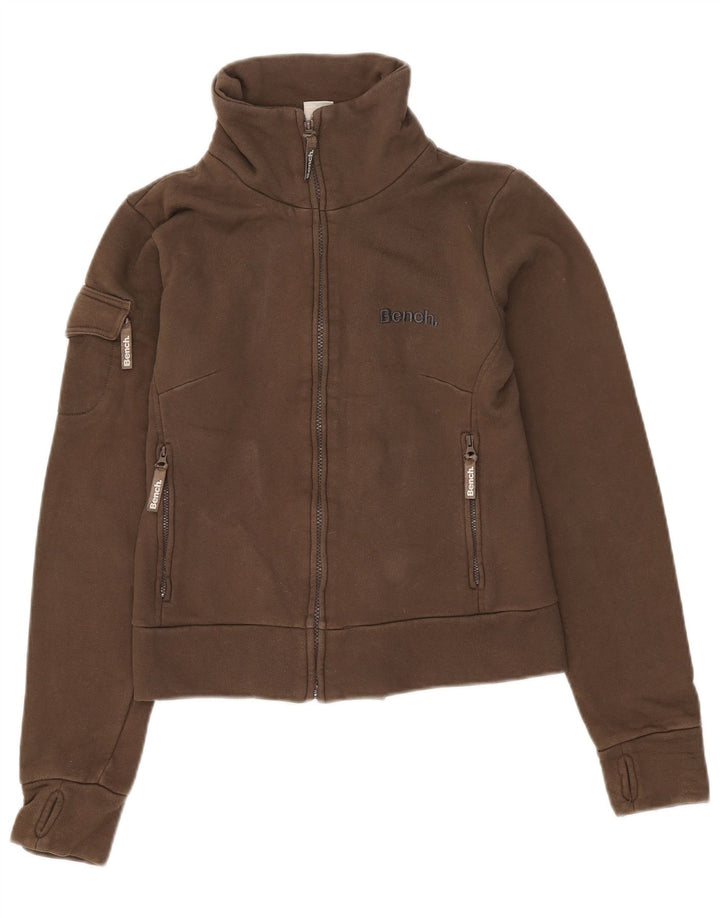 Γυναικείο πάγκο Crop Graphic αθλητική φόρμα Top Jacket UK 12 Medium Khaki Cotton
