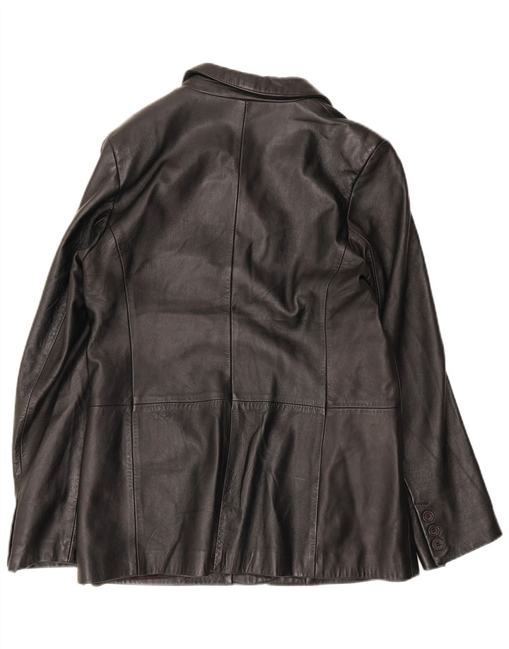 Conbipel Γυναικείο Δερμάτινο Μπουφάν Blazer 4 Κουμπιών IT 48 XL Μαύρο
