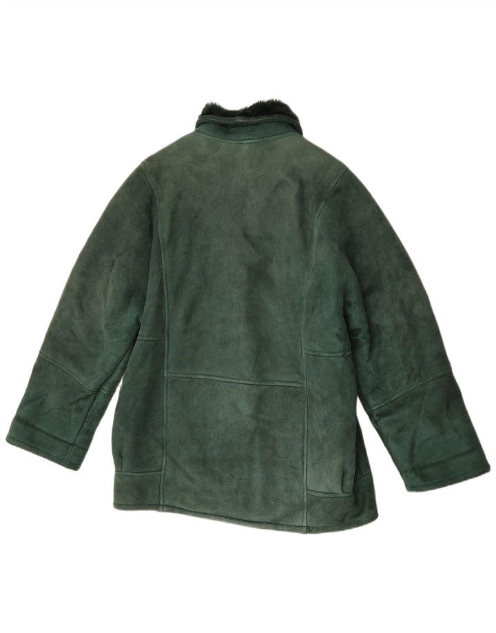 Vintage Γυναικείο Loose Fit Shearling Jacket IT 46 Large Green Shearling