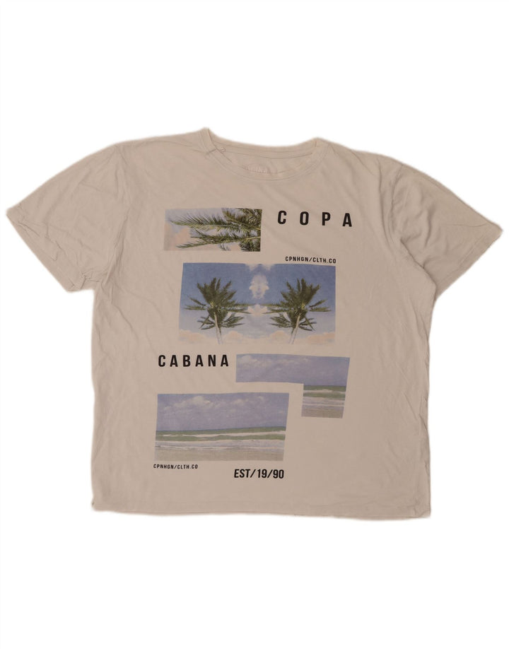 JACK & JONES Ανδρικό γραφικό T-Shirt Top XL Λευκό βαμβακερό