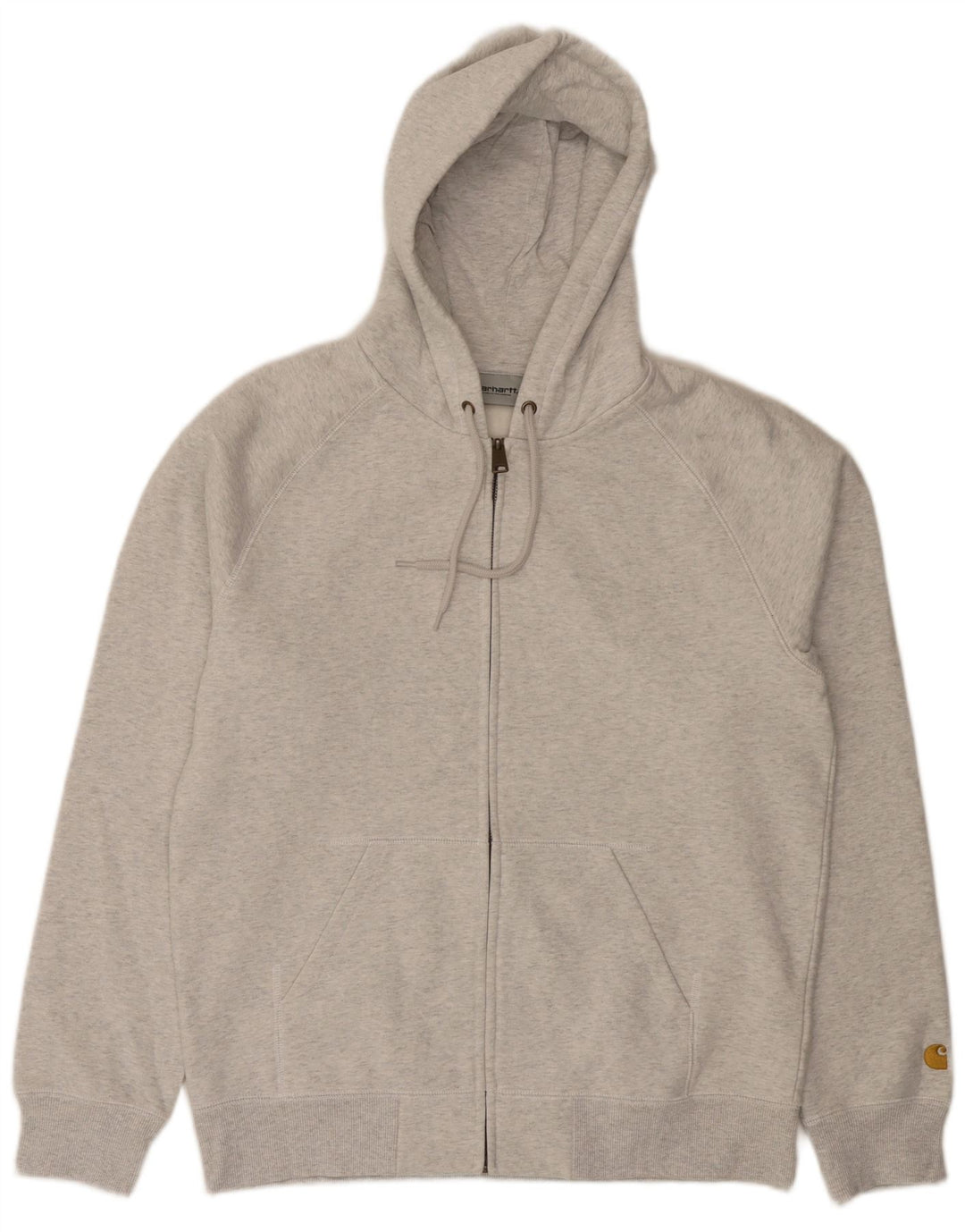 Ανδρικό πουλόβερ με κουκούλα με φερμουάρ Carhartt, μεσαίο γκρι βαμβακερό