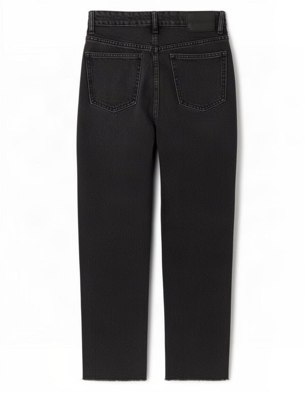 Zara Γυναικείο Ψηλόμεσο Φαρδύ Τζιν EU 38 Small W28 L26 Μαύρο βαμβακερό