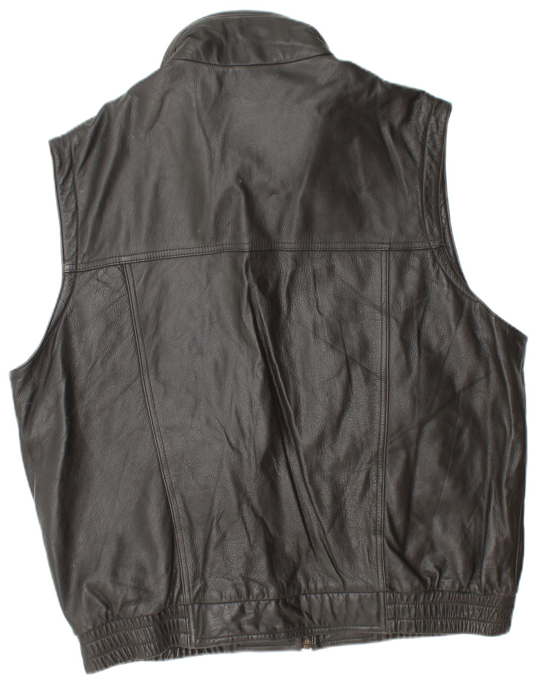 PRINCE Ανδρικό Δερμάτινο Gilet IT 56 3XL Μαύρο Δερμάτινο