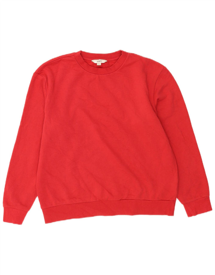 MARKS & SPENCER Ανδρική φούτερ Jumper Μεσαίο κόκκινο βαμβακερό