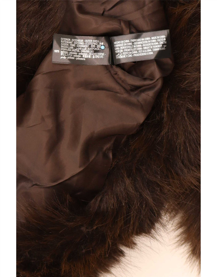 Zara Γυναικείο Μπουφάν από Faux Fur UK 14 Medium Brown Polyester