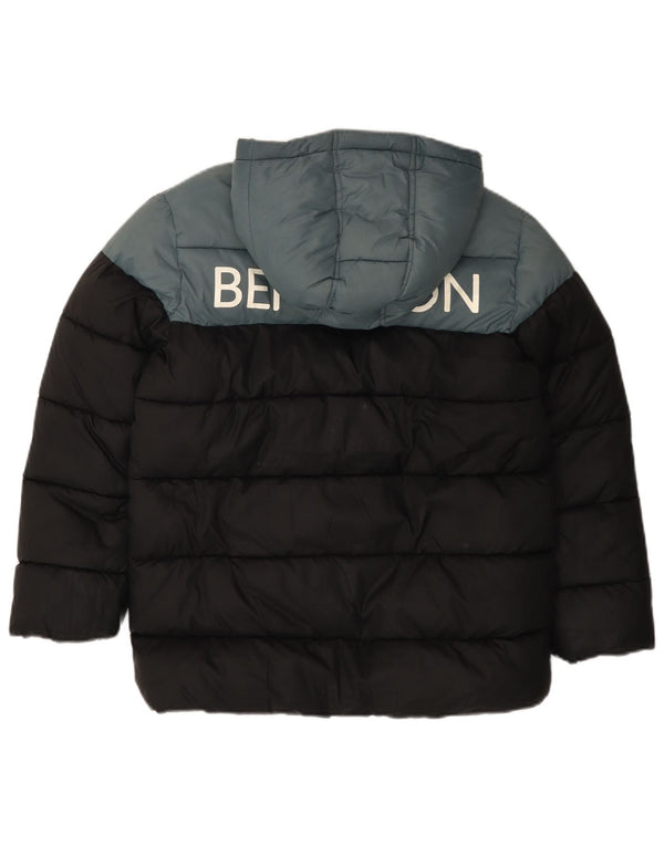 Μπουφάν BENETTON Boys Graphic Padded Jacket 10-11 Years XL Black Colourblock