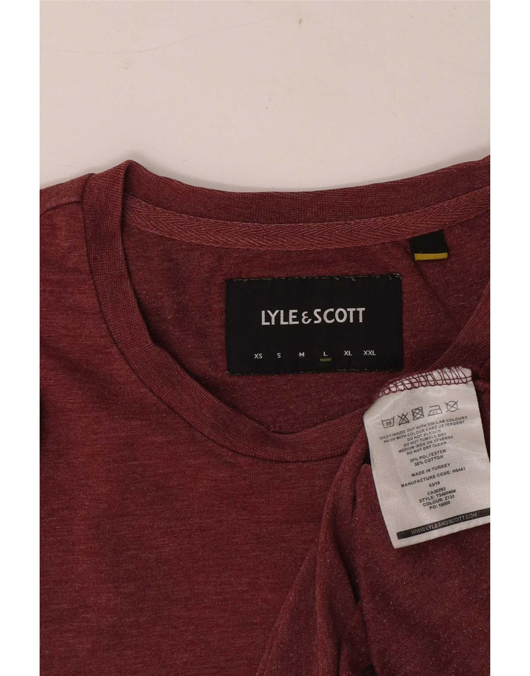 Ανδρικό T-Shirt Lyle & Scott Top μεγάλο μπορντό πολυεστέρα