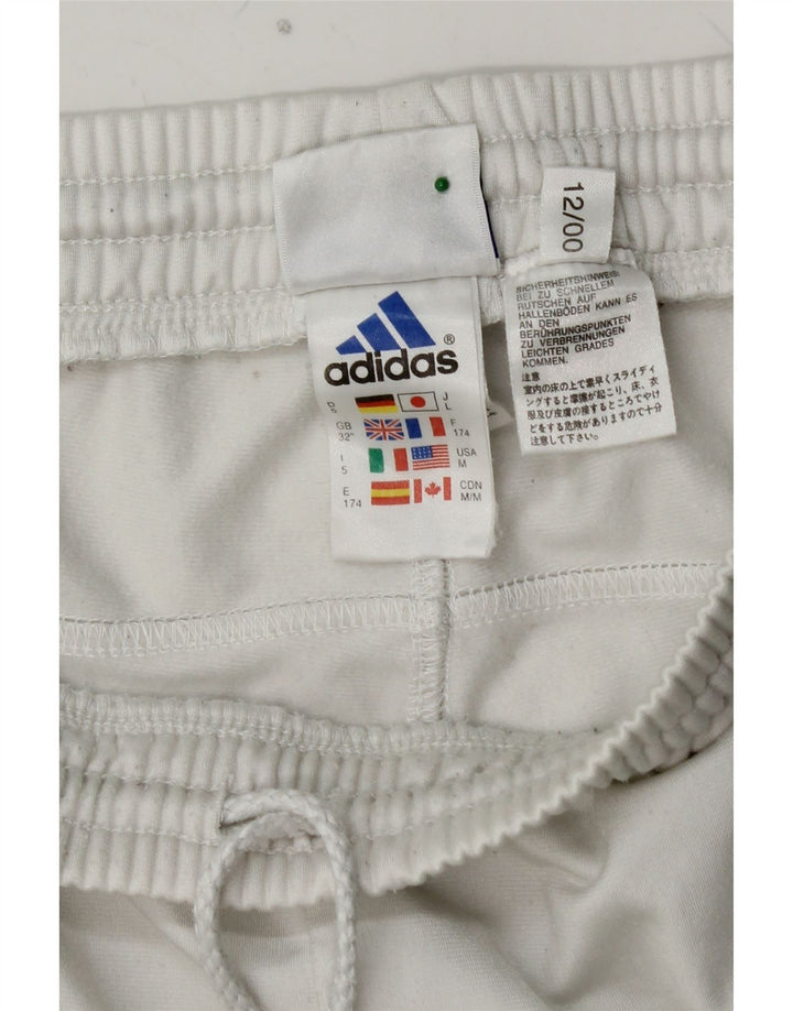Ανδρική αθλητική φόρμα ADIDAS Παντελόνι από μεσαίο λευκό πολυεστέρα