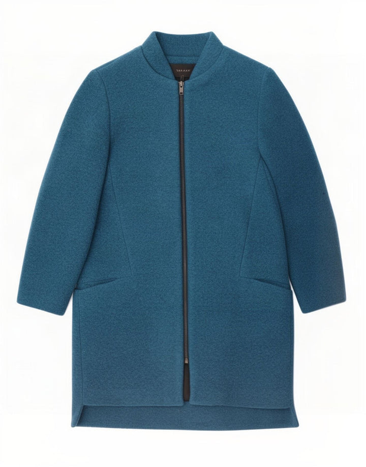 Zara Γυναικείο Πανωφόρι UK 14 Medium Navy Blue Polyester
