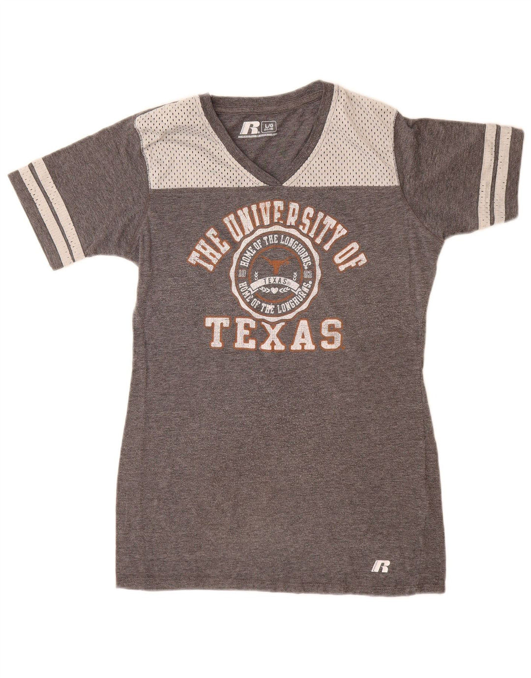 Russell Athletic Girls Graphic T-shirt Top 11-12 Years Large Grey Polyester