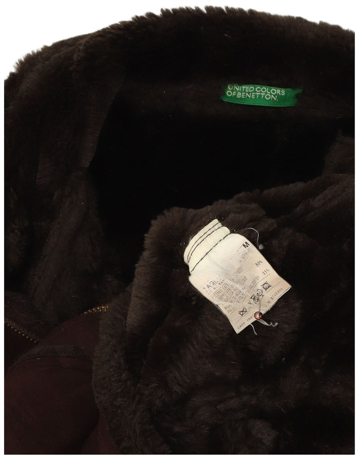 BENETTON Γυναικείο Σέρπα Μπουφάν UK 14 Μεσαίο Καφέ Ακρυλικό