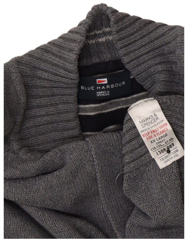Ανδρικό πουλόβερ Marks & Spencer Blue Harbor με λαιμό 2XL γκρι