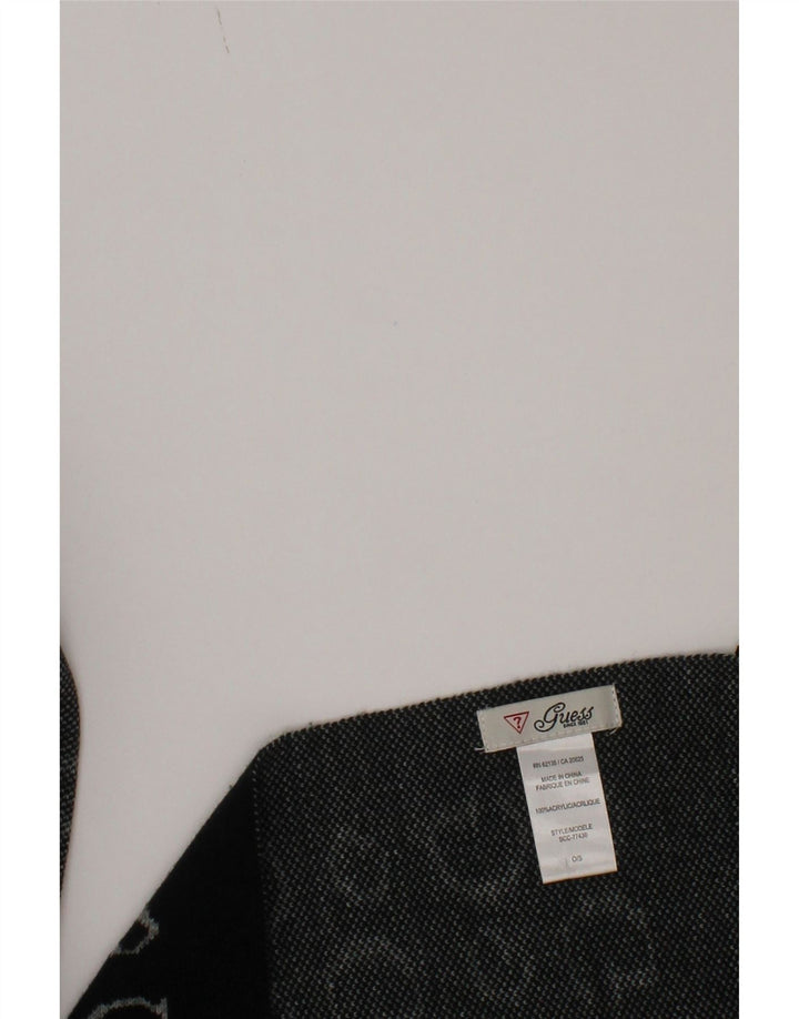 Γυναικείο γραφικό ορθογώνιο κασκόλ Guess One Size Μαύρο ακρυλικό λογότυπο