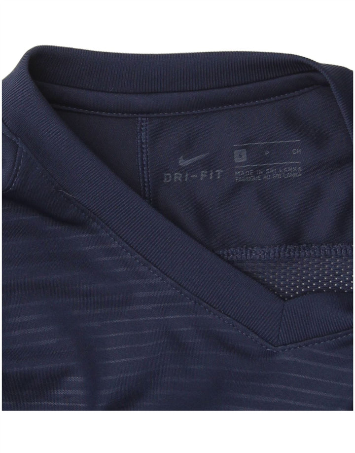 Ανδρικό τοπ Nike Dri Fit Μικρό μακρυμάνικο μπλε ναυτικό πολυεστέρας
