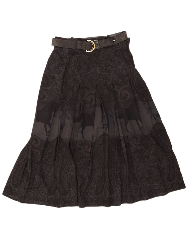 Vintage γυναικεία ψηλόμεση φούστα IT 46 Large W28 Black Paisley