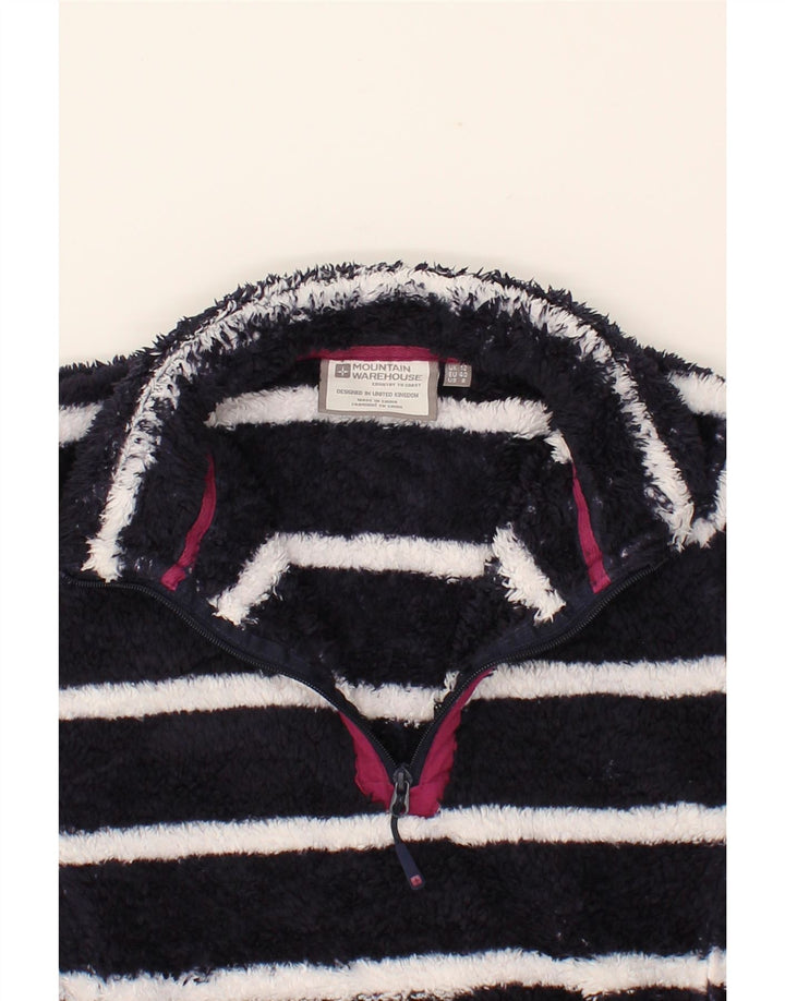 MOUNTAIN WAREHOUSE Womens Fleece Jumper UK 12 Medium Navy Blue Striped Vintage Mountain Warehouse and Second-Hand Mountain Warehouse from Messina Hembry 