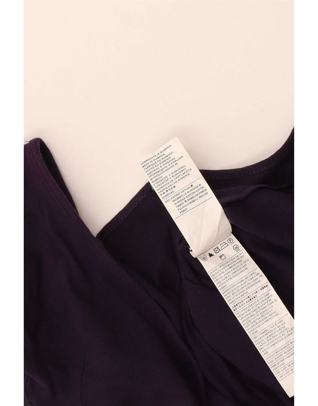 Benetton Γυναικεία Μπλούζα Τοπ UK 14 Large Purple Cotton